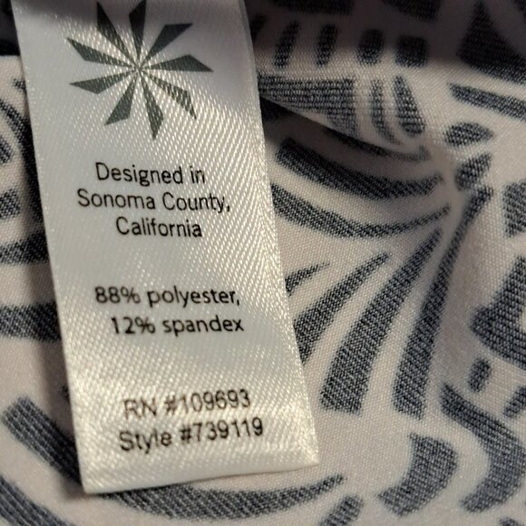 Athleta Black & White Women's Faux Wrap Dress Size Medium - Picture 7 of 8